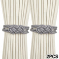 Conjunto com 2 Prendedores de Cortina Magnéticos em Corda Trançada – Design Elegante com Nó Chinês