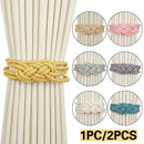 Conjunto com 2 Prendedores de Cortina Magnéticos em Corda Trançada – Design Elegante com Nó Chinês