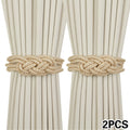 Conjunto com 2 Prendedores de Cortina Magnéticos em Corda Trançada – Design Elegante com Nó Chinês