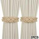 Conjunto com 2 Prendedores de Cortina Magnéticos em Corda Trançada – Design Elegante com Nó Chinês