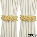 Conjunto com 2 Prendedores de Cortina Magnéticos em Corda Trançada – Design Elegante com Nó Chinês