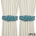 Conjunto com 2 Prendedores de Cortina Magnéticos em Corda Trançada – Design Elegante com Nó Chinês