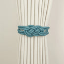 Conjunto com 2 Prendedores de Cortina Magnéticos em Corda Trançada – Design Elegante com Nó Chinês